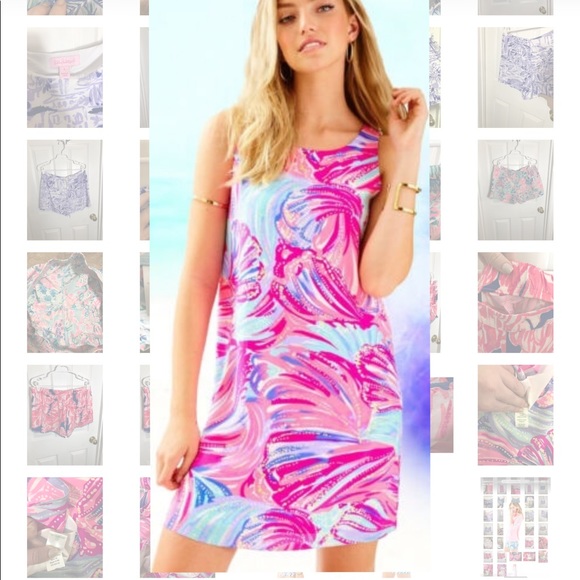 Lilly Pulitzer Jackie Silk Shift Dress in “Oh My Guava” Size Medium - Picture 1 of 7